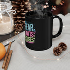 Motivational Mug — "No Fear, No Limits, No Excuses" Neon Coffee Cup