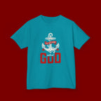 Kids Anchor T‑Shirt – "I'm Nothing Without God" Christian Tee for Boys & Girls