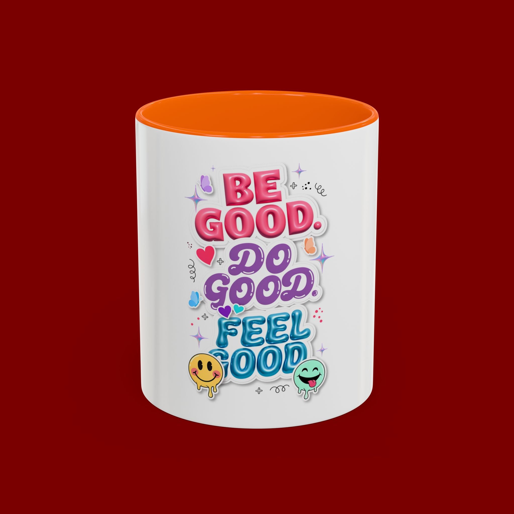 Be Good. Do Good. Feel Good. Accent Coffee Mug — Inspirational Positive Vibes Ceramic Mug (11/15 oz)