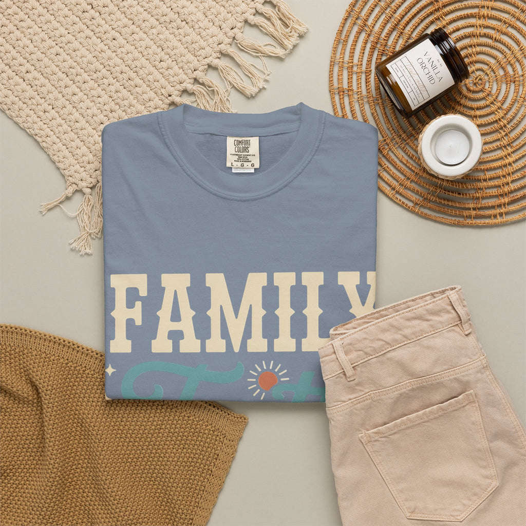 Family Faith Friends T-Shirt — Retro Christian Inspirational Tee