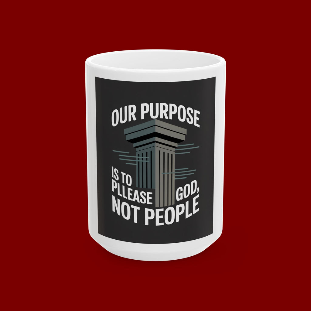 Ceramic Mug - "Our Purpose Is To Please God, Not People" Inspirational Faith Coffee Cup (11oz/15oz)