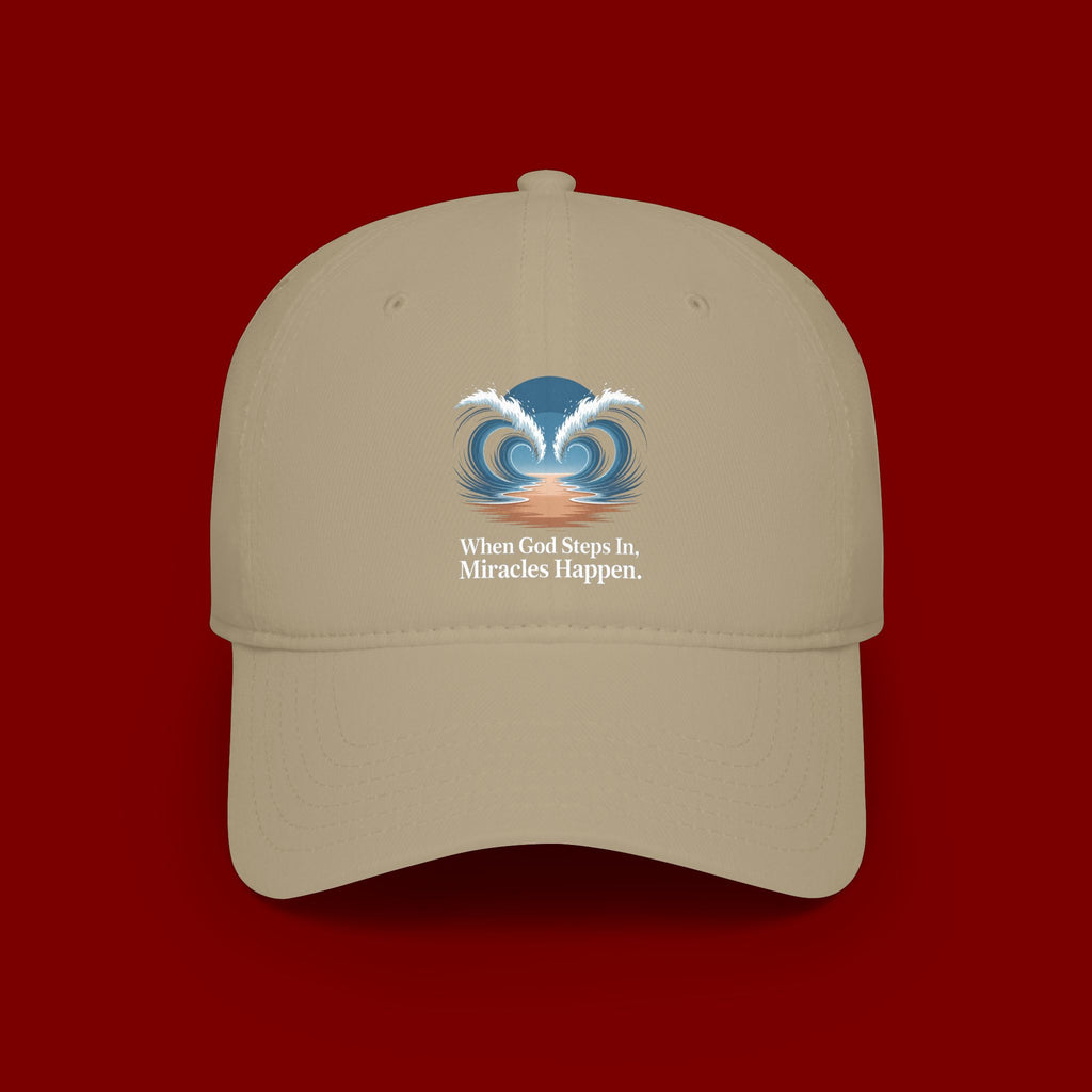 Inspirational 'When God Steps In Miracles Happen' Low Profile Baseball Cap