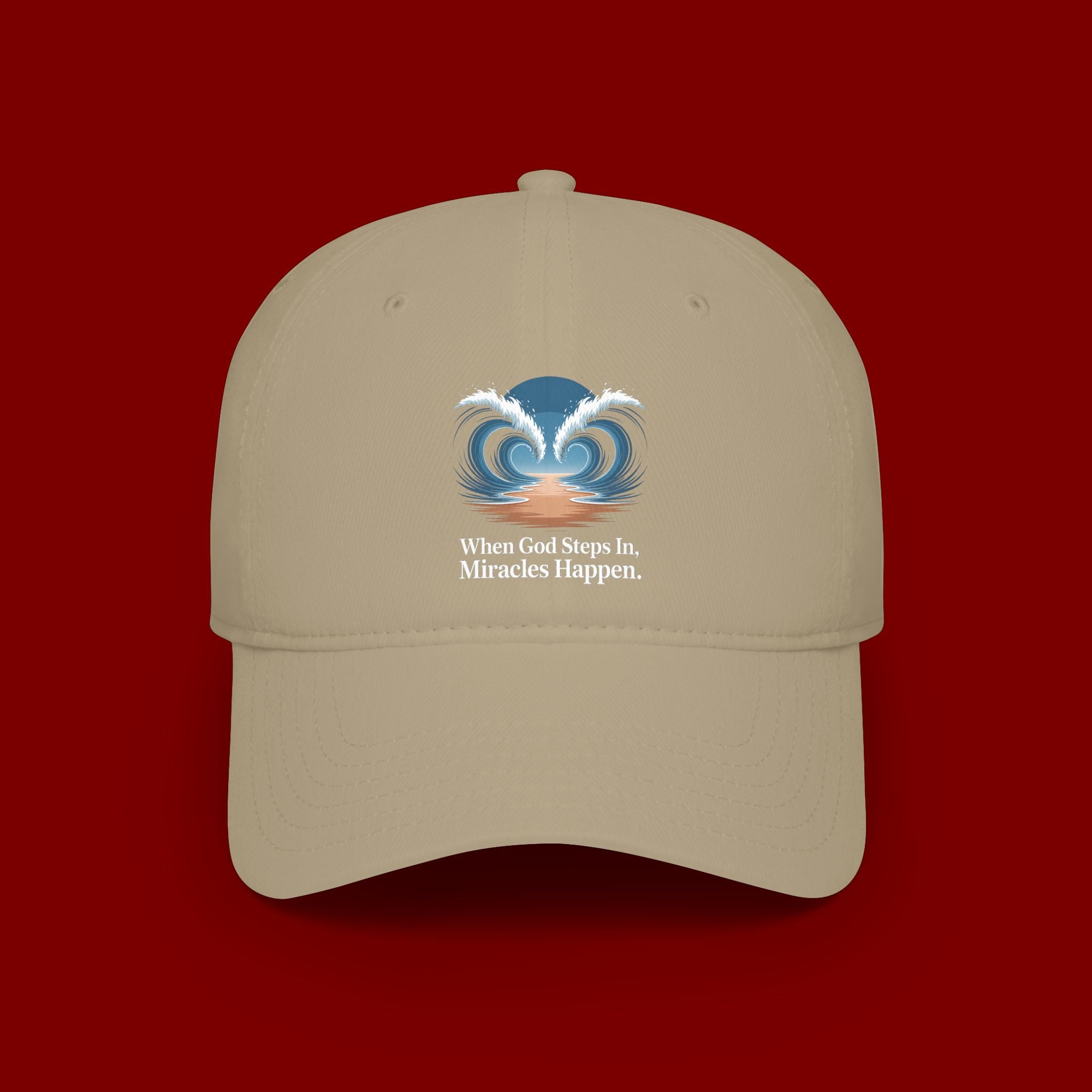 Inspirational 'When God Steps In Miracles Happen' Low Profile Baseball Cap