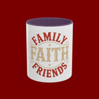 Faith Family Friends Accent Coffee Mug – Inspirational Religious Gift (11/15oz)
