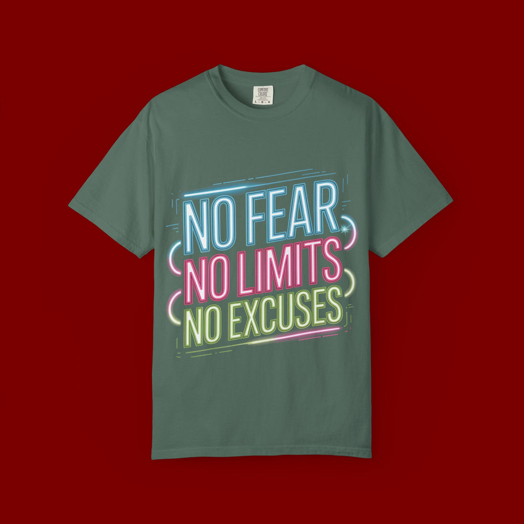 No Fear No Limits No Excuses Neon Graphic T-Shirt