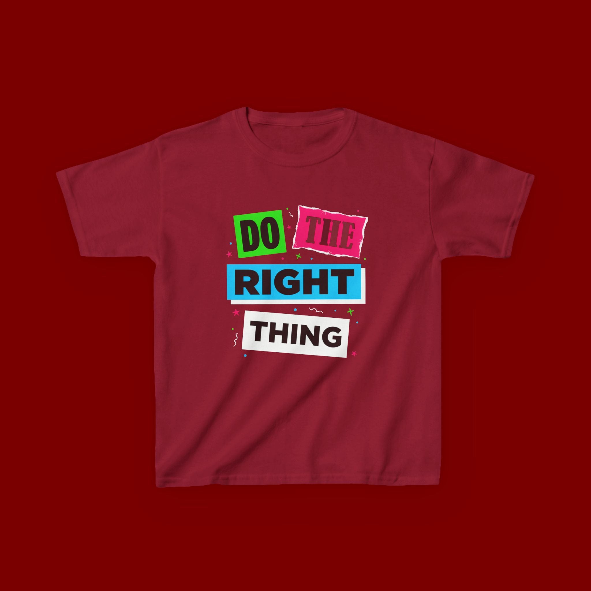 Kids Tee - "Do The Right Thing" Bold Colorblock Graphic