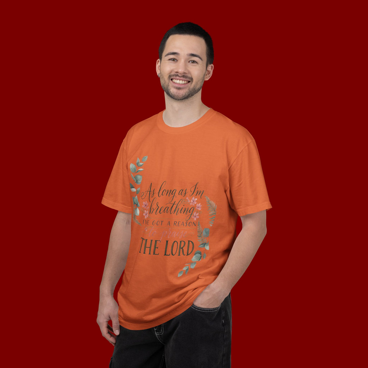 Praise the Lord Retro T-Shirt — "As Long as I’m Breathing I’ll Out Ta Reason To" Christian Vintage Tee