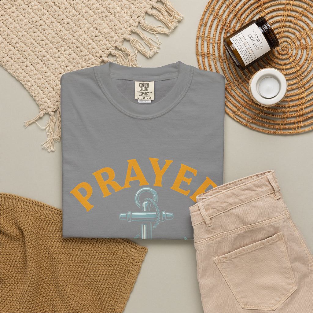 Prayer Anchor T-Shirt — "Prayer: The Most Powerful Weapon of a Believer" Christian Faith Tee