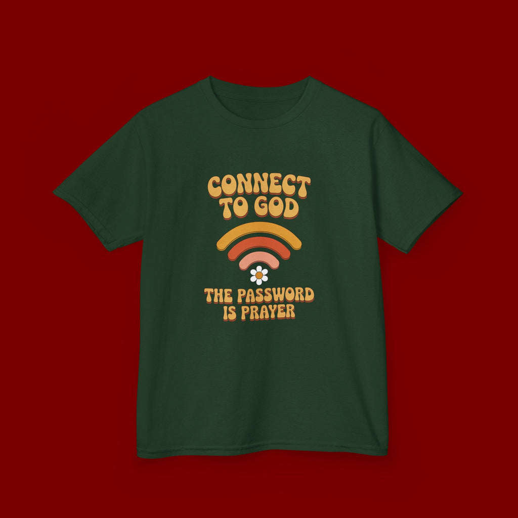 Kids Tee - "Connect to God" WiFi Prayer Graphic Shirt
