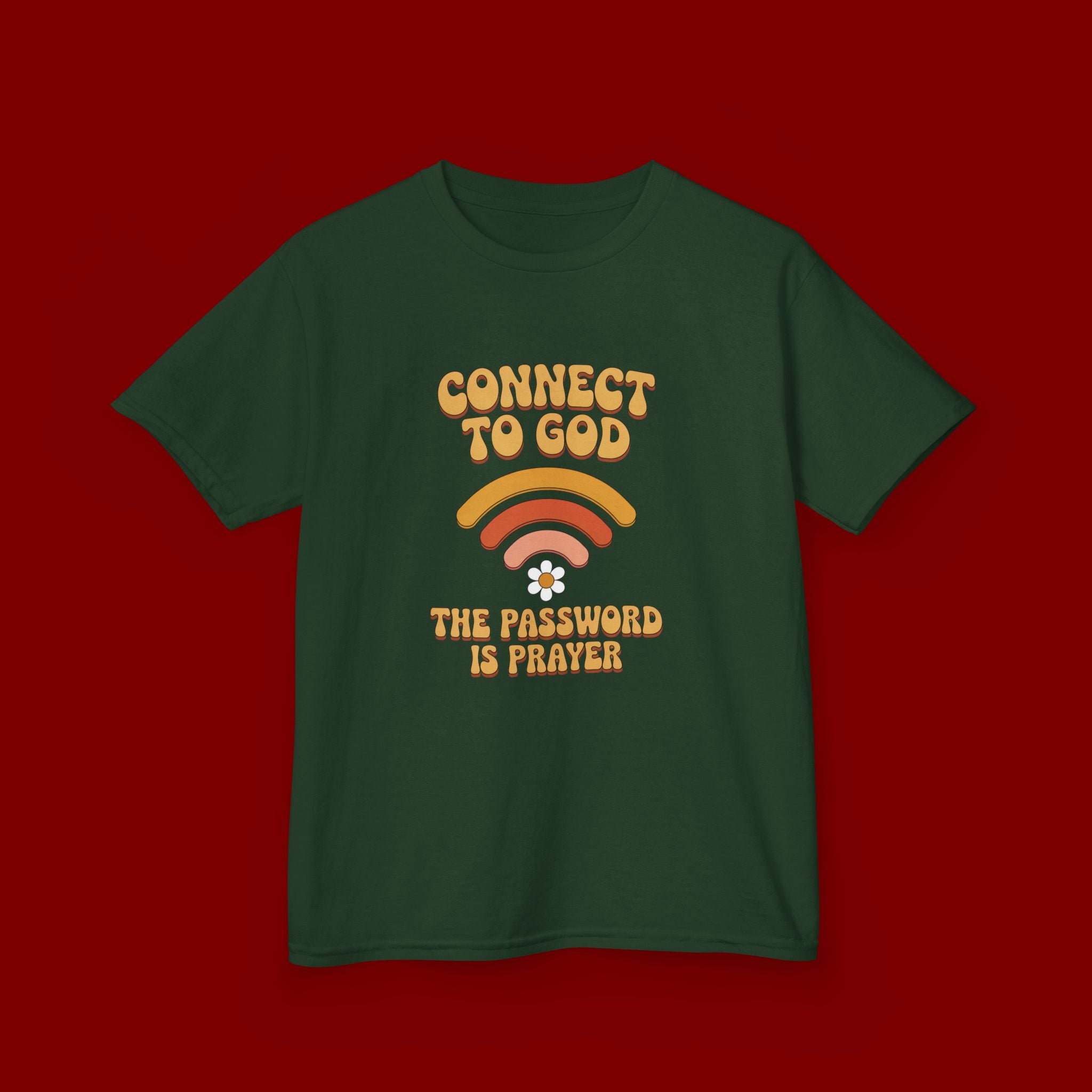 Kids Tee - "Connect to God" WiFi Prayer Graphic Shirt