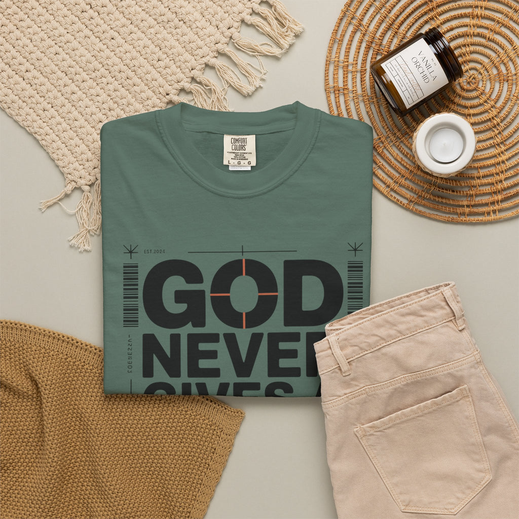 Christian Inspirational T-Shirt — "God Never Gives a Burden You Can't Bear" Motivational Tee