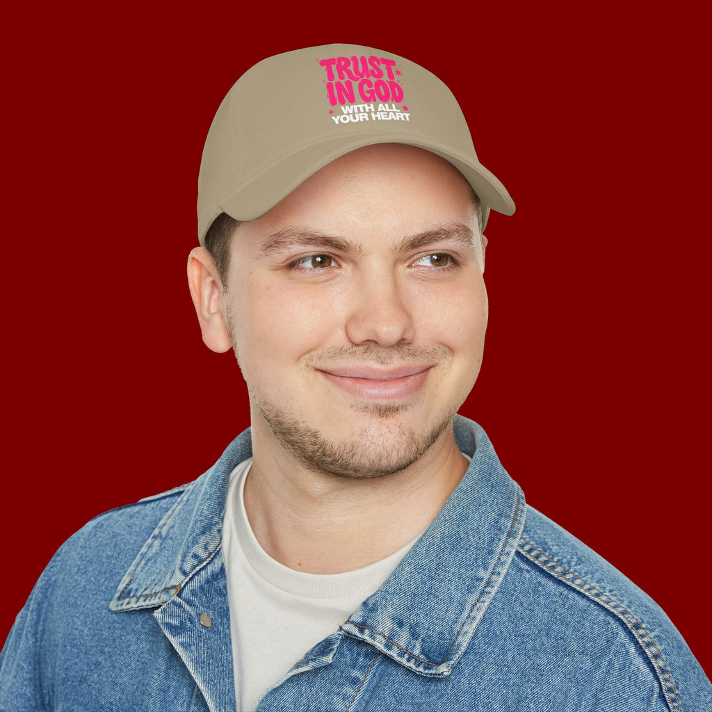 Trust In God Baseball Cap — Faith Hat with “Trust in God with All Your Heart”