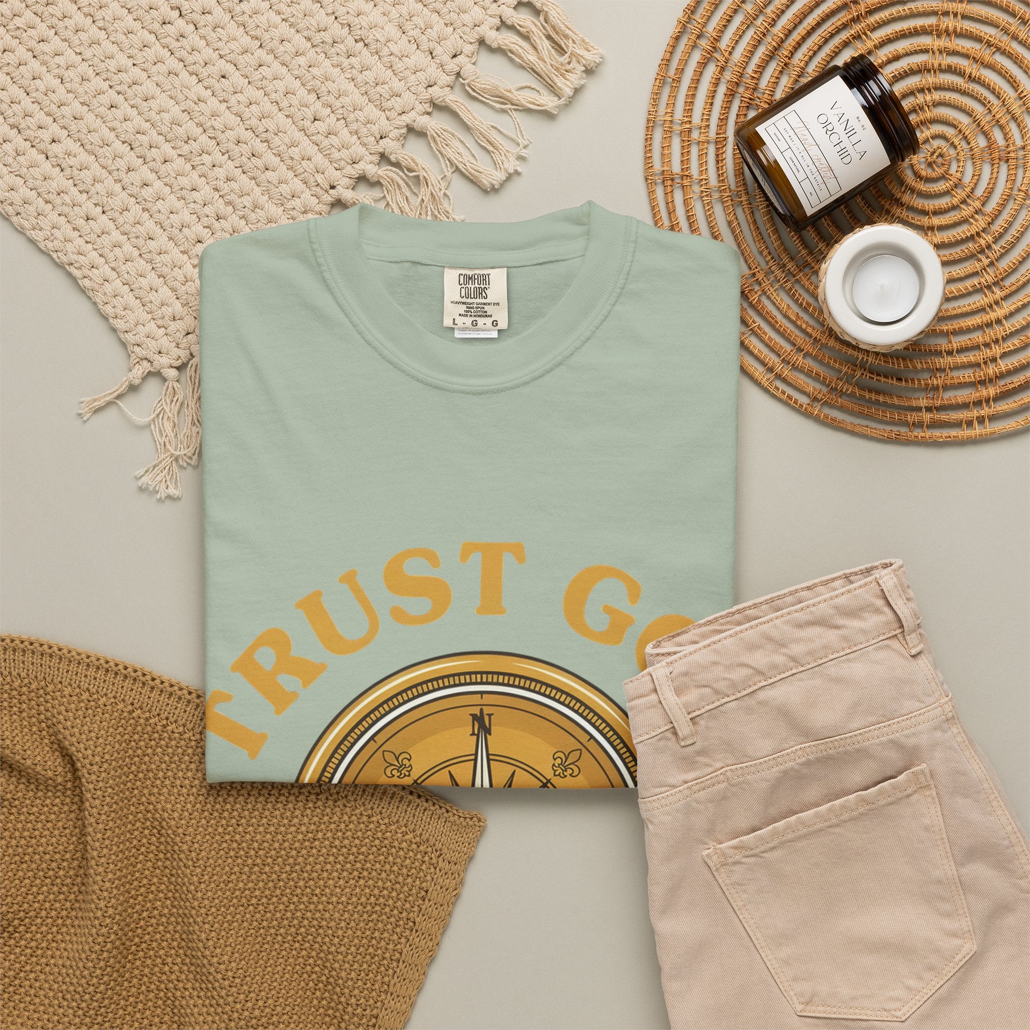 Trust God Compass T-Shirt — "Trust God No Matter What" Christian Faith Tee