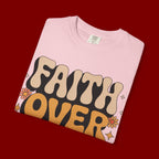 Faith Over Fear T‑Shirt — Retro Floral Inspirational Tee
