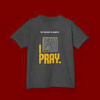 Kids Tee — "My Secret Is Simple: I Pray." Maze Faith T‑Shirt