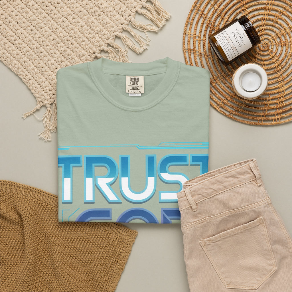 Trust God, Bro. T-Shirt — Retro Gradient Faith Tee
