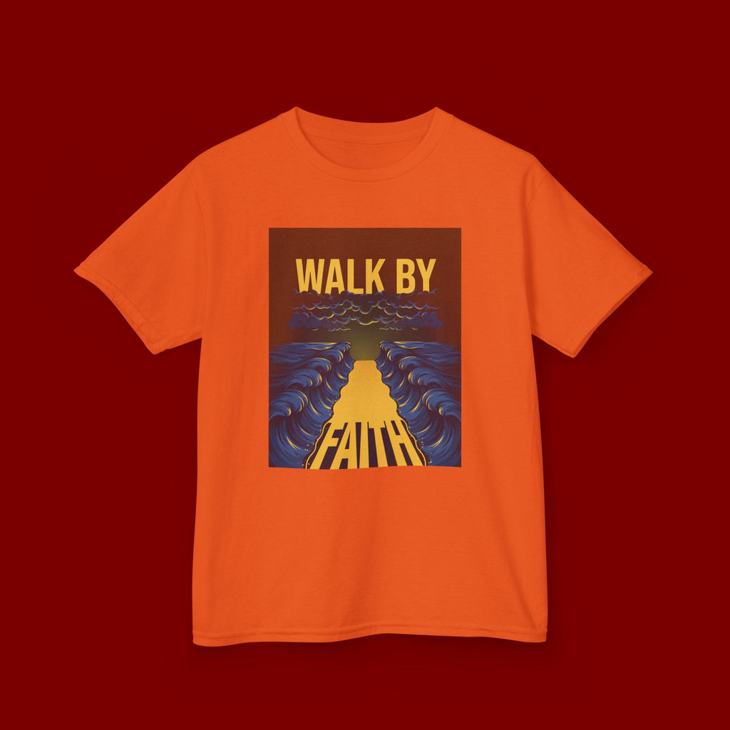 Kids T‑Shirt — "Walk By Faith" Inspirational Graphic Tee for Children