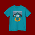 Kids Tee - "Return to God" Roadway Graphic Religious Youth Shirt