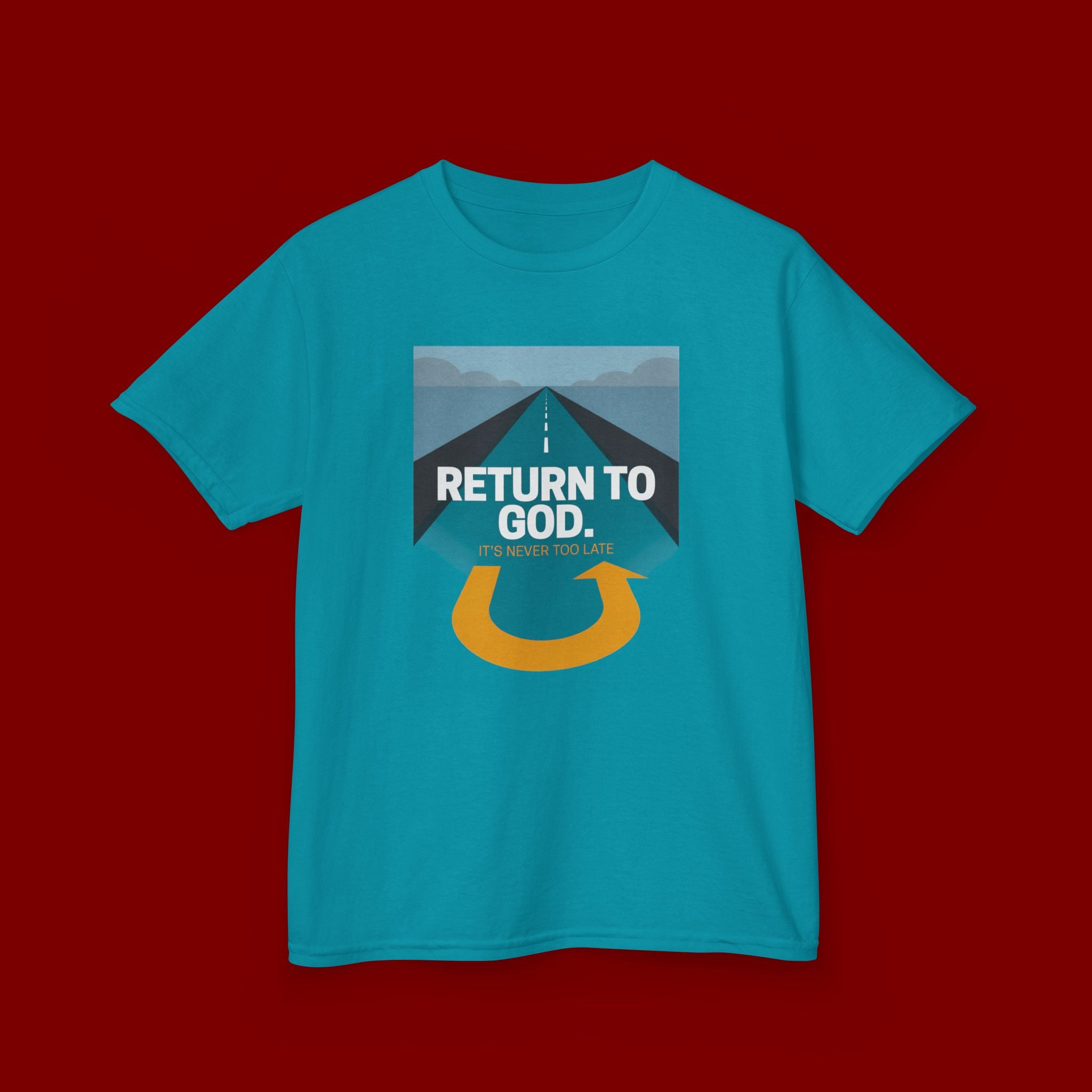 Kids Tee - "Return to God" Roadway Graphic Religious Youth Shirt
