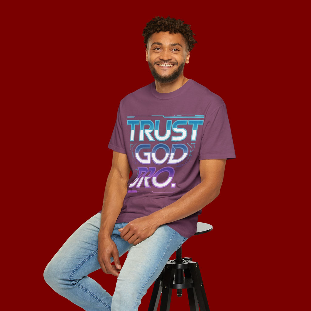 Trust God, Bro. T-Shirt — Retro Gradient Faith Tee
