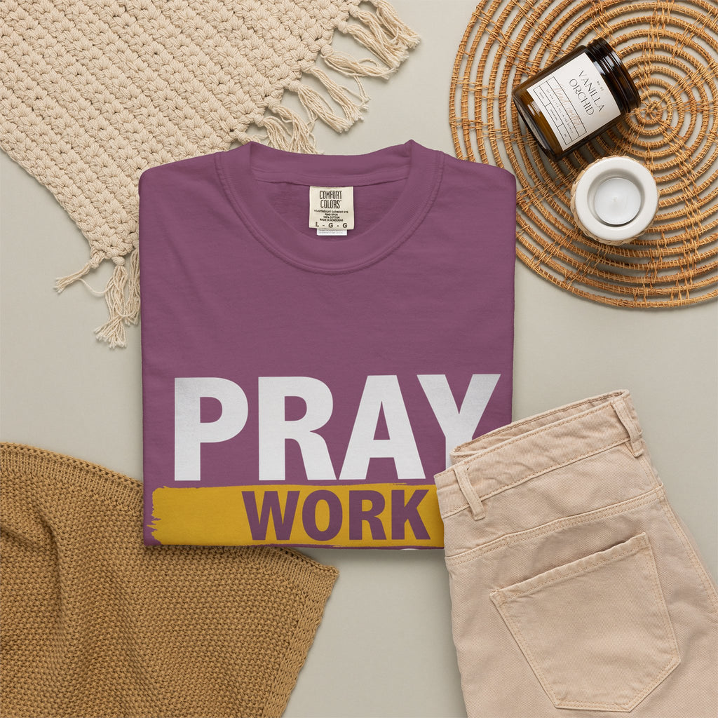 Pray Work Trust God T-Shirt — Inspirational Faith Tee for Christians