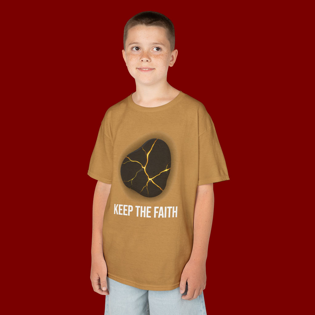 Keep The Faith Kids Tee — Kintsugi Stone Inspirational Children's T-Shirt