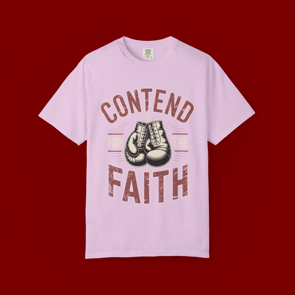 Contend for the Faith T-Shirt — Vintage Boxing Gloves Christian Tee