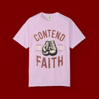 Contend for the Faith T-Shirt — Vintage Boxing Gloves Christian Tee