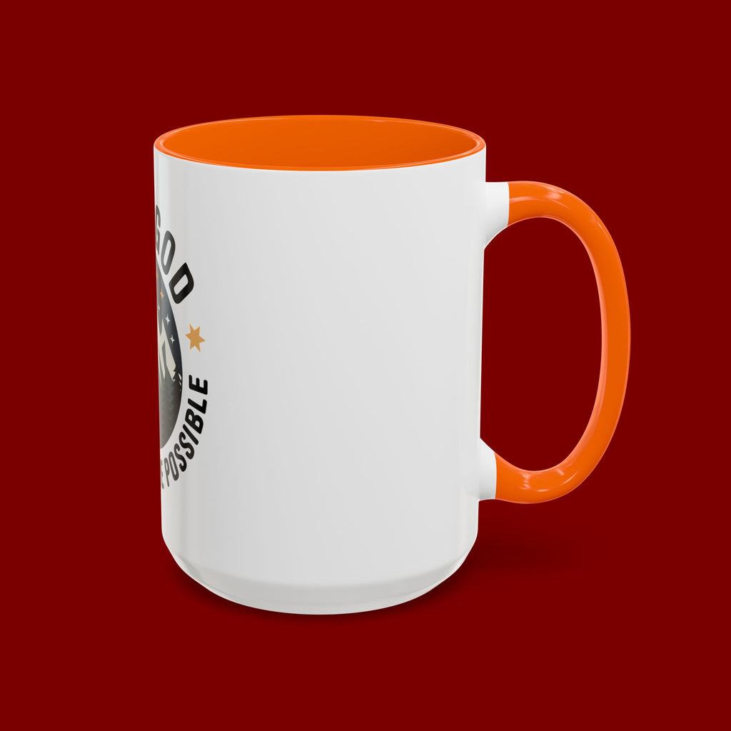 With God All Things Are Possible Accent Coffee Mug — Inspirational Faith Mountain Mug (11/15oz)
