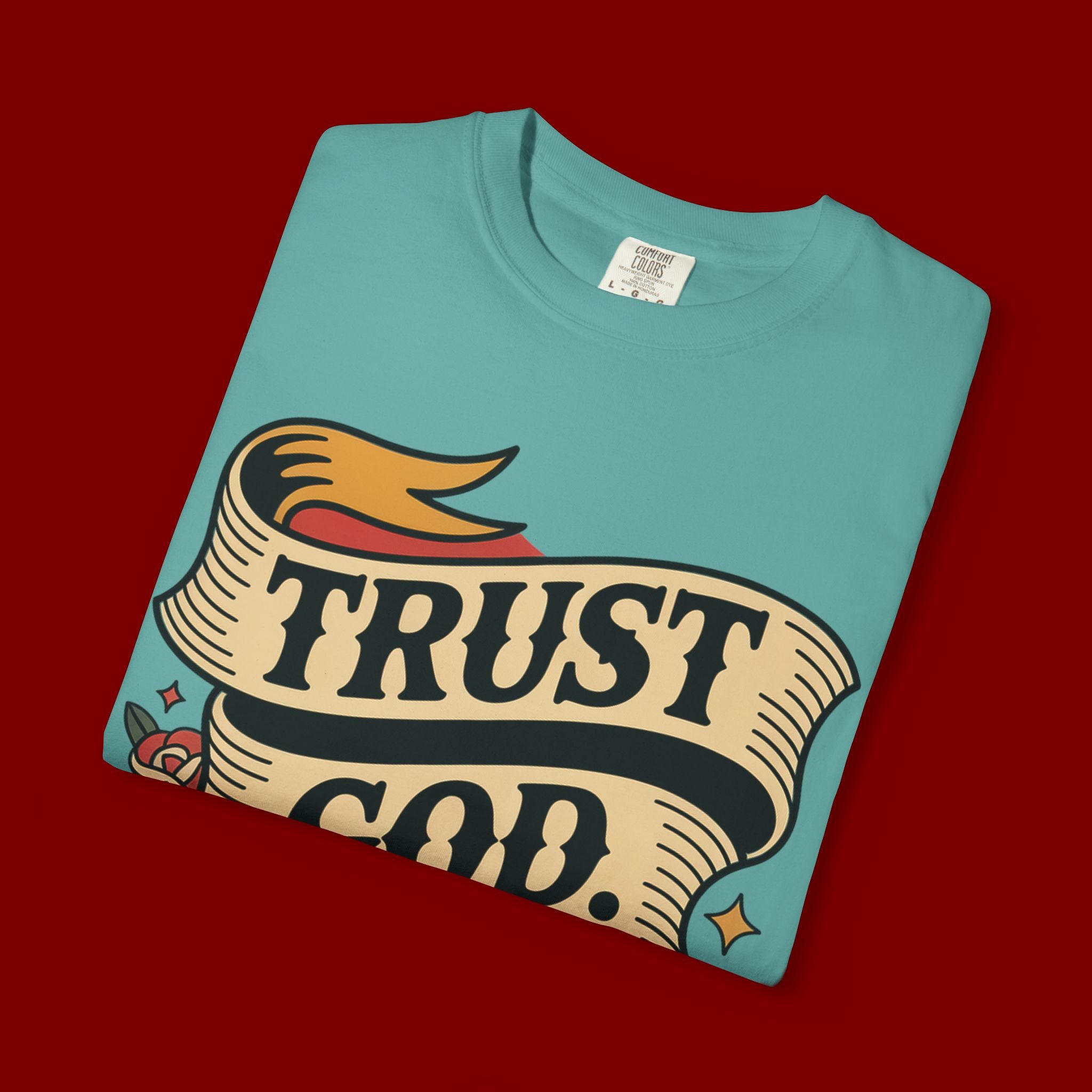 Trust God, Bro T-Shirt — Retro Ribbon Faith Tee