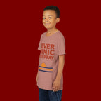 Youth Tee — "Never Panic Just Pray" Retro Sunset Kids T-Shirt