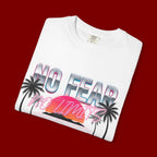 No Fear, No Excuses T-Shirt — Retro Sunset Palm Graphic Tee