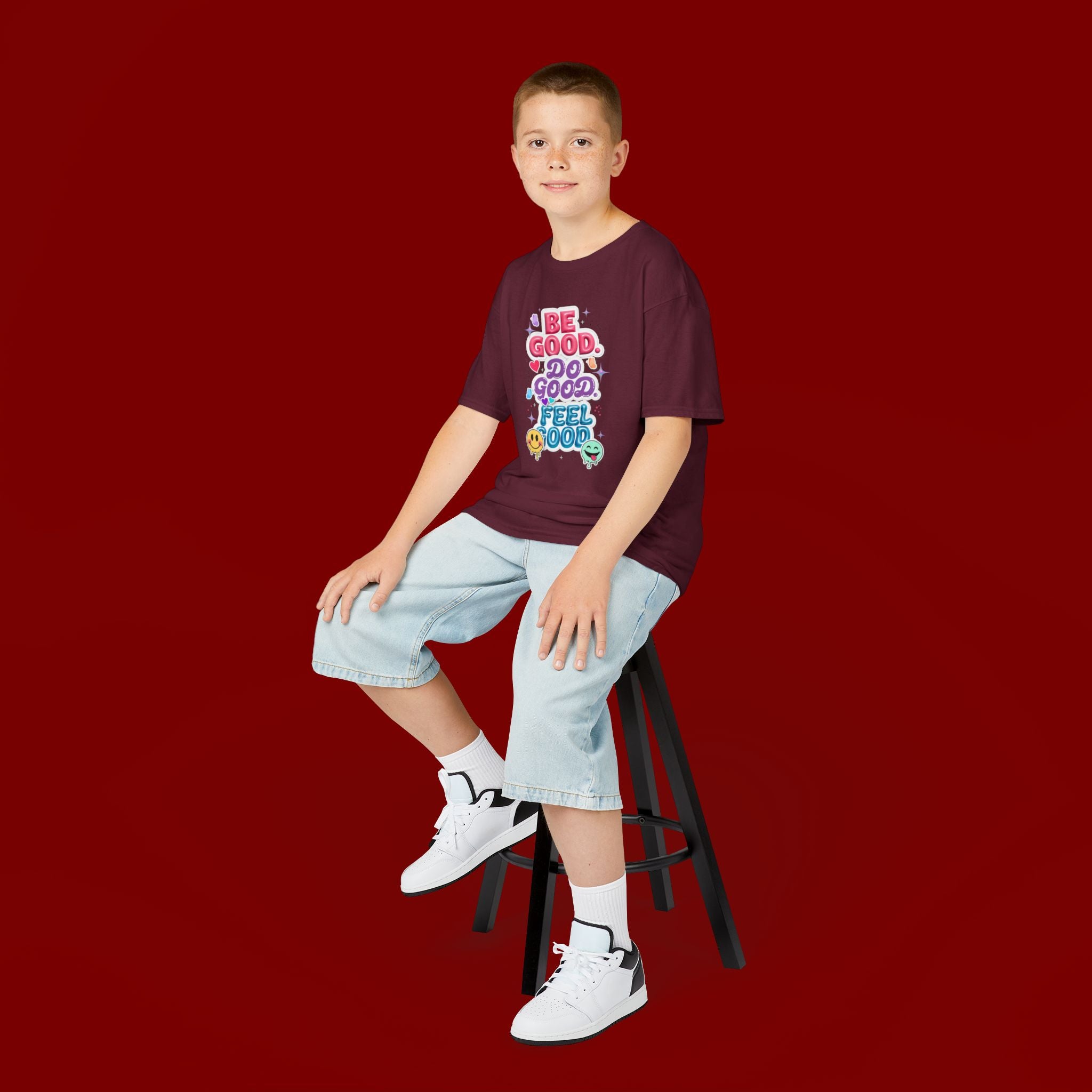 Kids Tee — "Be Good, Do Good, Feel Good" Positive Message Shirt
