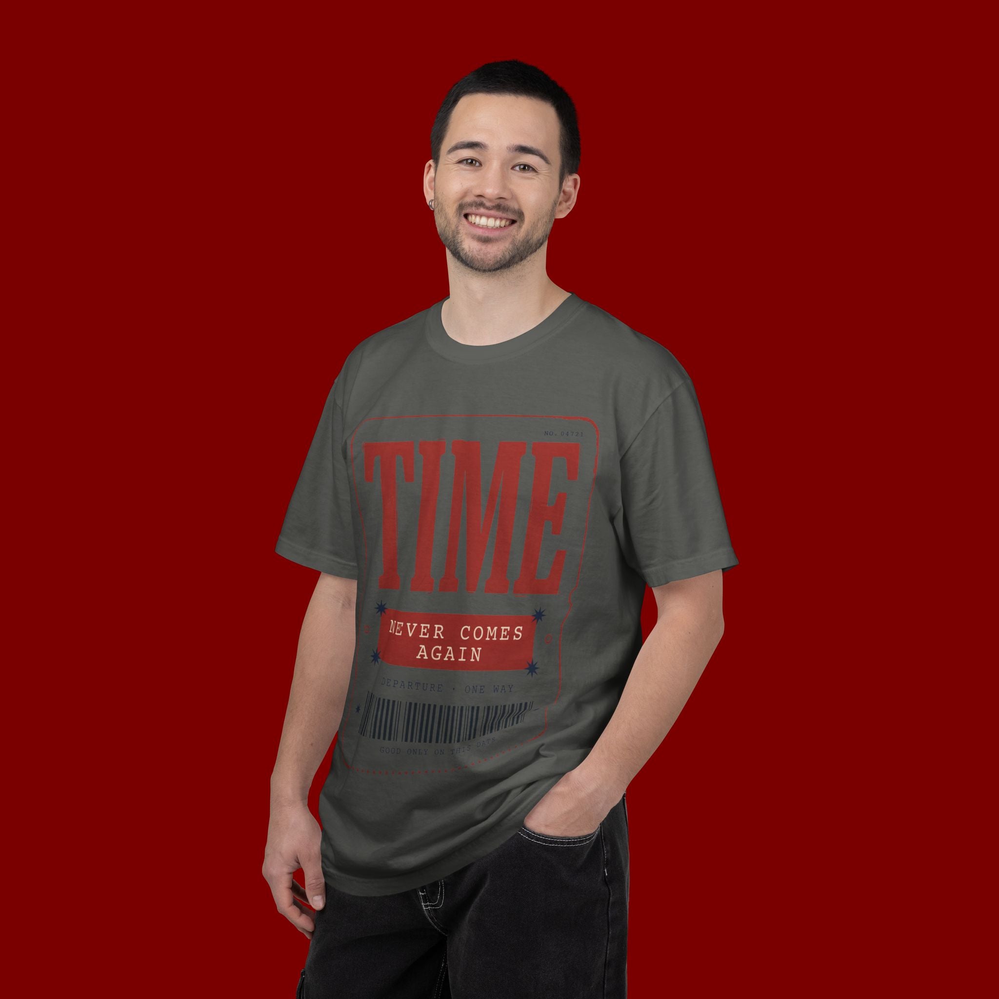 TIME Never Comes Again T-Shirt — Vintage Ticket Graphic Tee