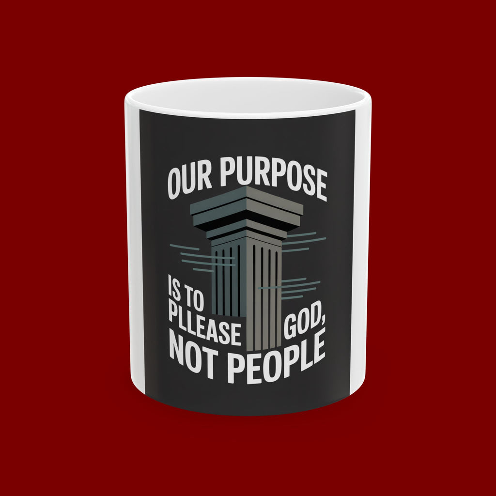 Ceramic Mug - "Our Purpose Is To Please God, Not People" Inspirational Faith Coffee Cup (11oz/15oz)