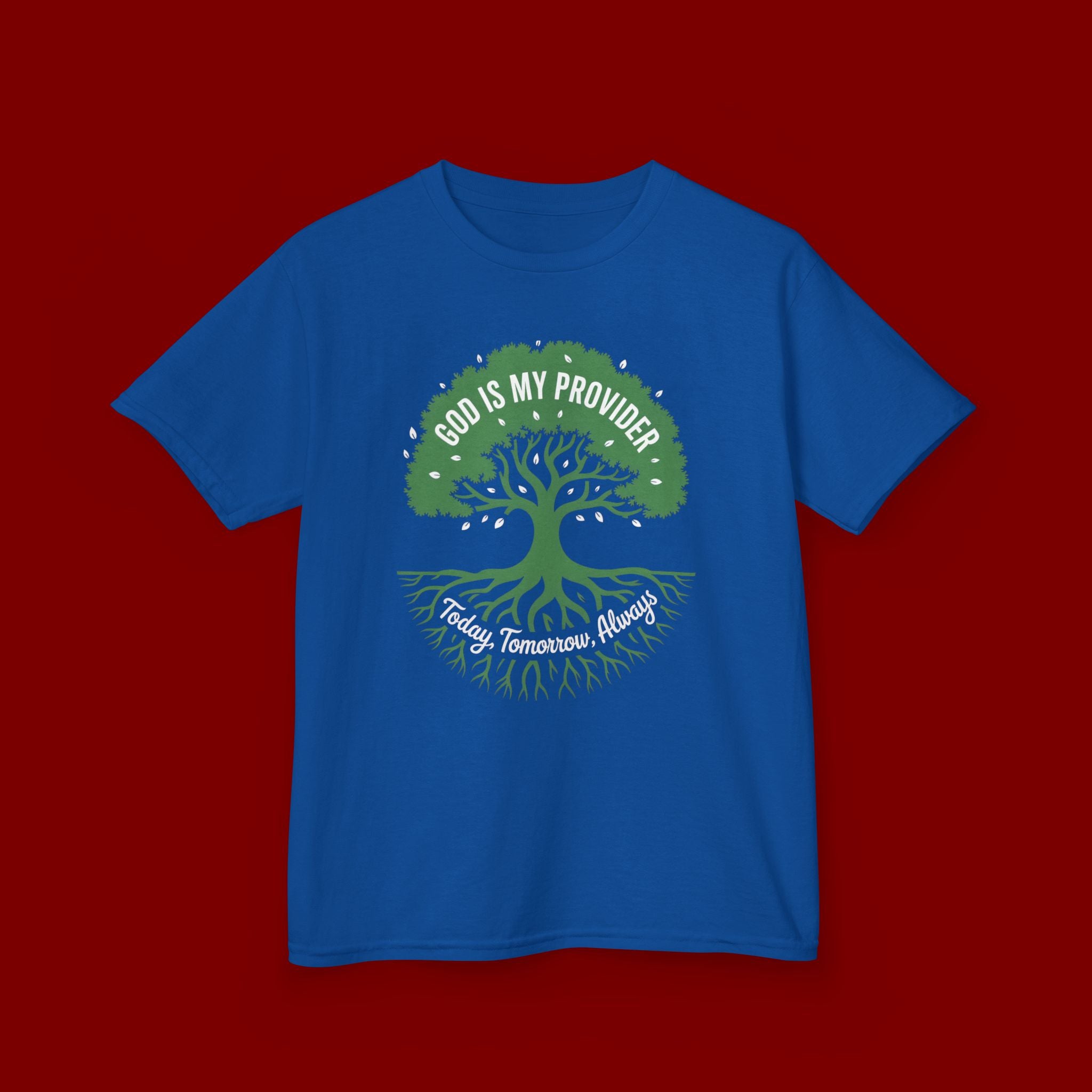 Kids Tee — "God Is My Provider" Tree of Faith Christian Shirt