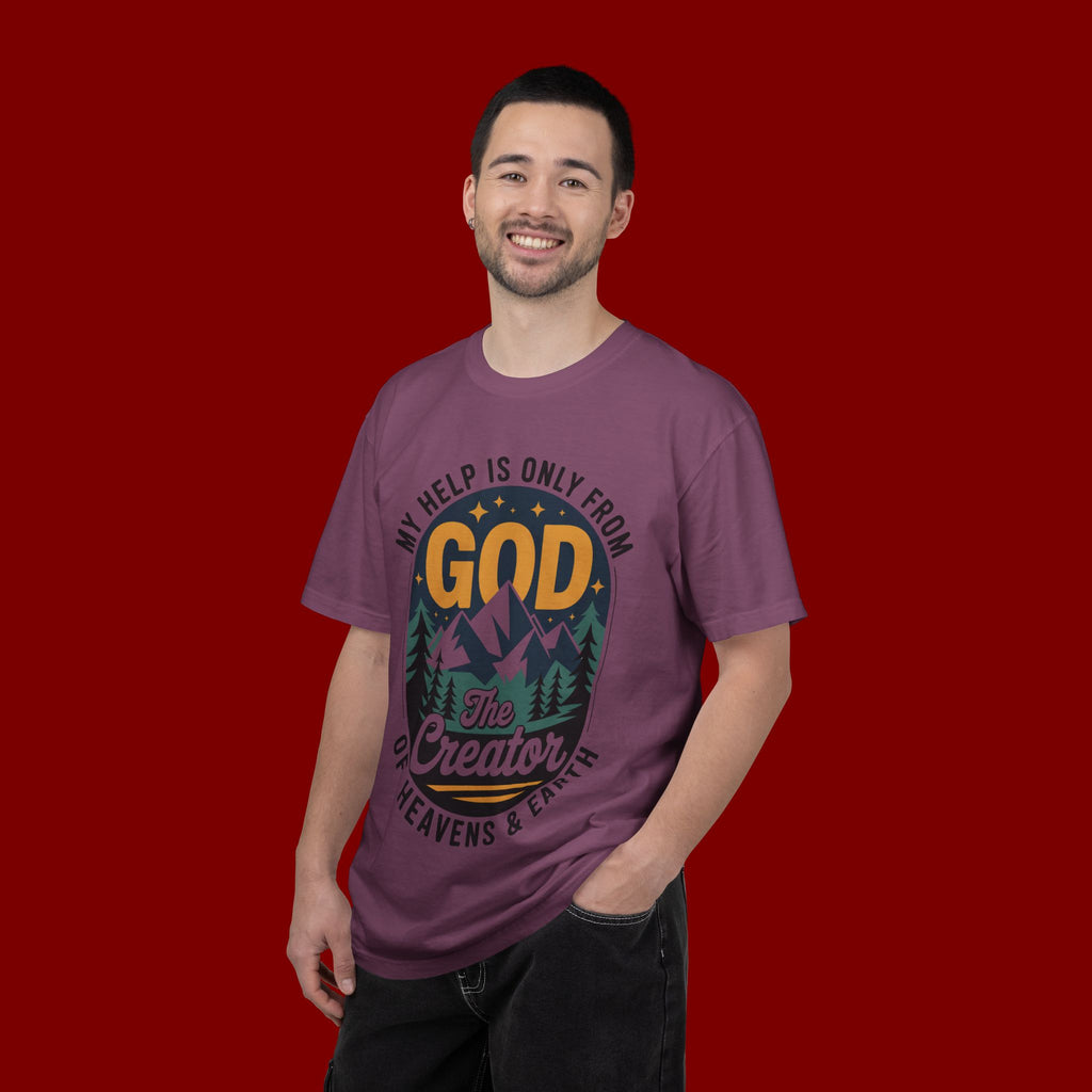 God The Creator T-Shirt — My Help Is Only From God Christian Mountain Faith Tee