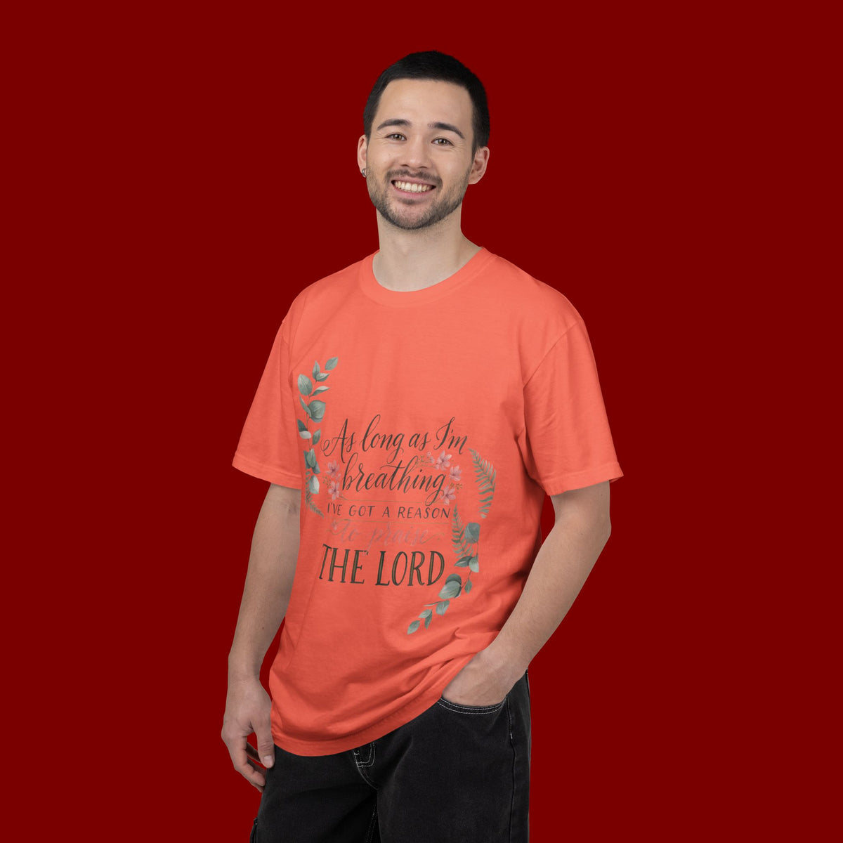 Praise the Lord Retro T-Shirt — "As Long as I’m Breathing I’ll Out Ta Reason To" Christian Vintage Tee