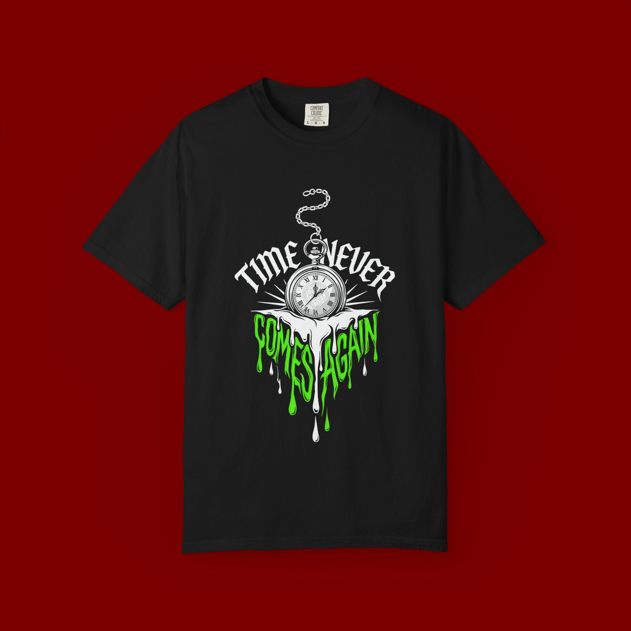 Time Never Comes Again T-Shirt — Vintage Pocket Watch Graphic Tee