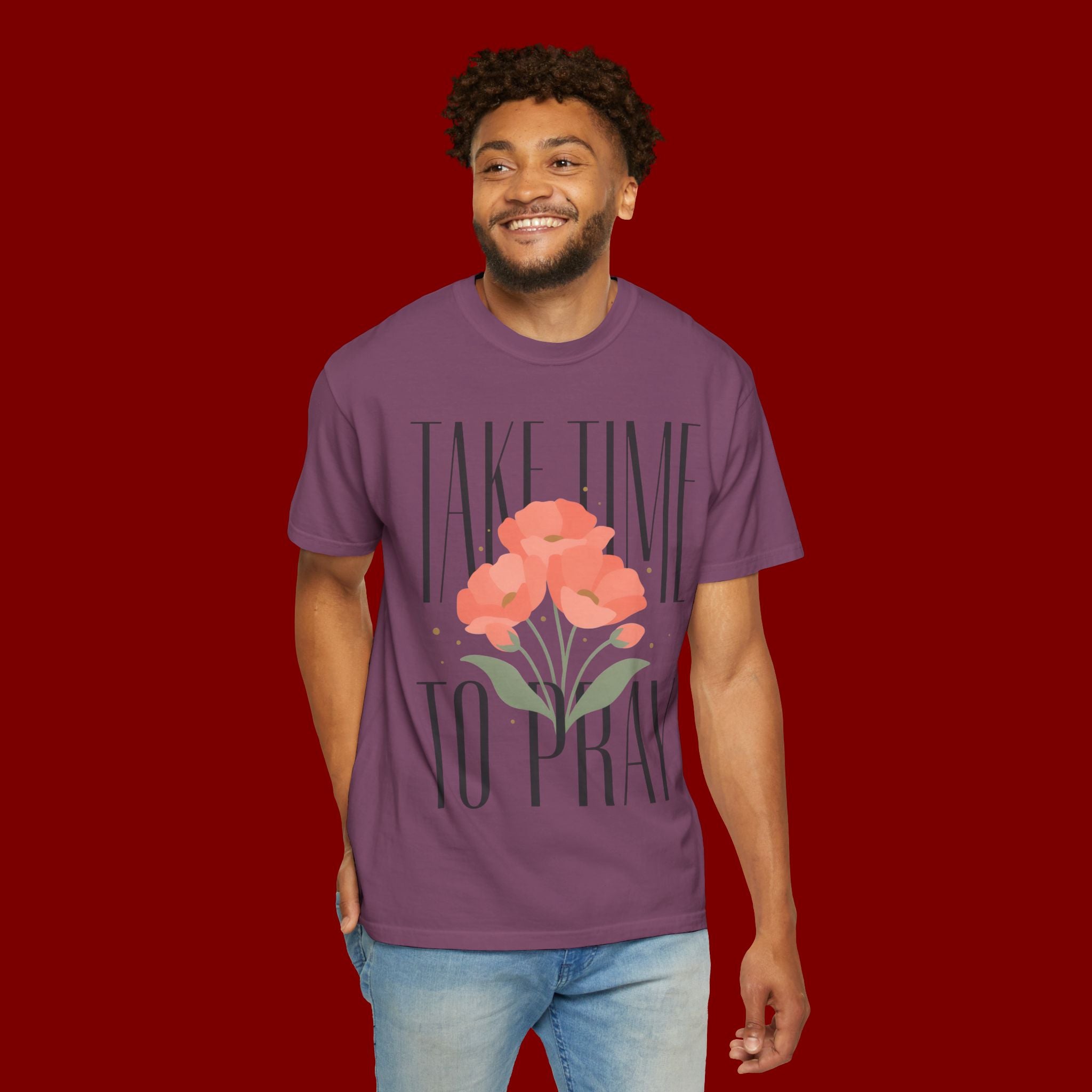 T-Shirt — "Take Time to Pray" Floral Christian Tee