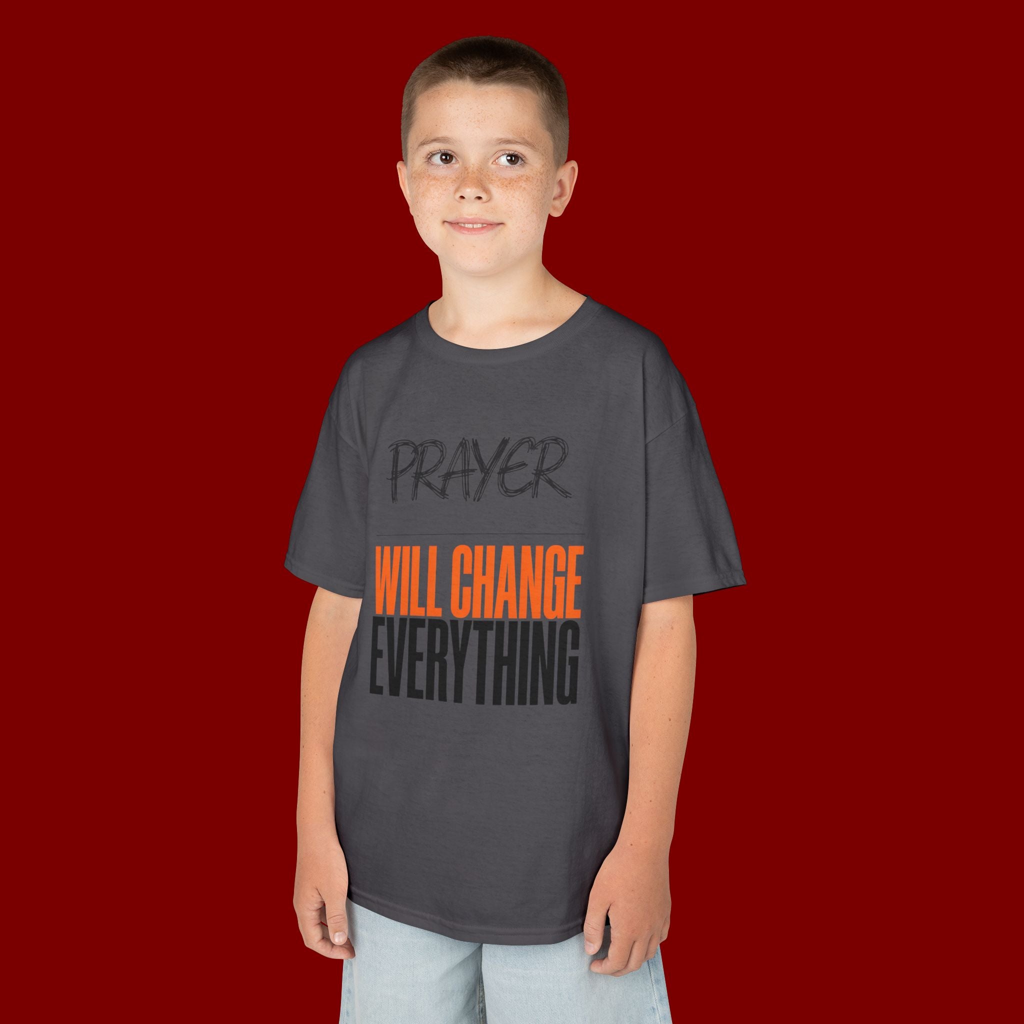 Kids T‑Shirt — "Prayer Will Change Everything" Inspirational Faith Tee