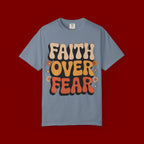 Faith Over Fear T‑Shirt — Retro Floral Inspirational Tee