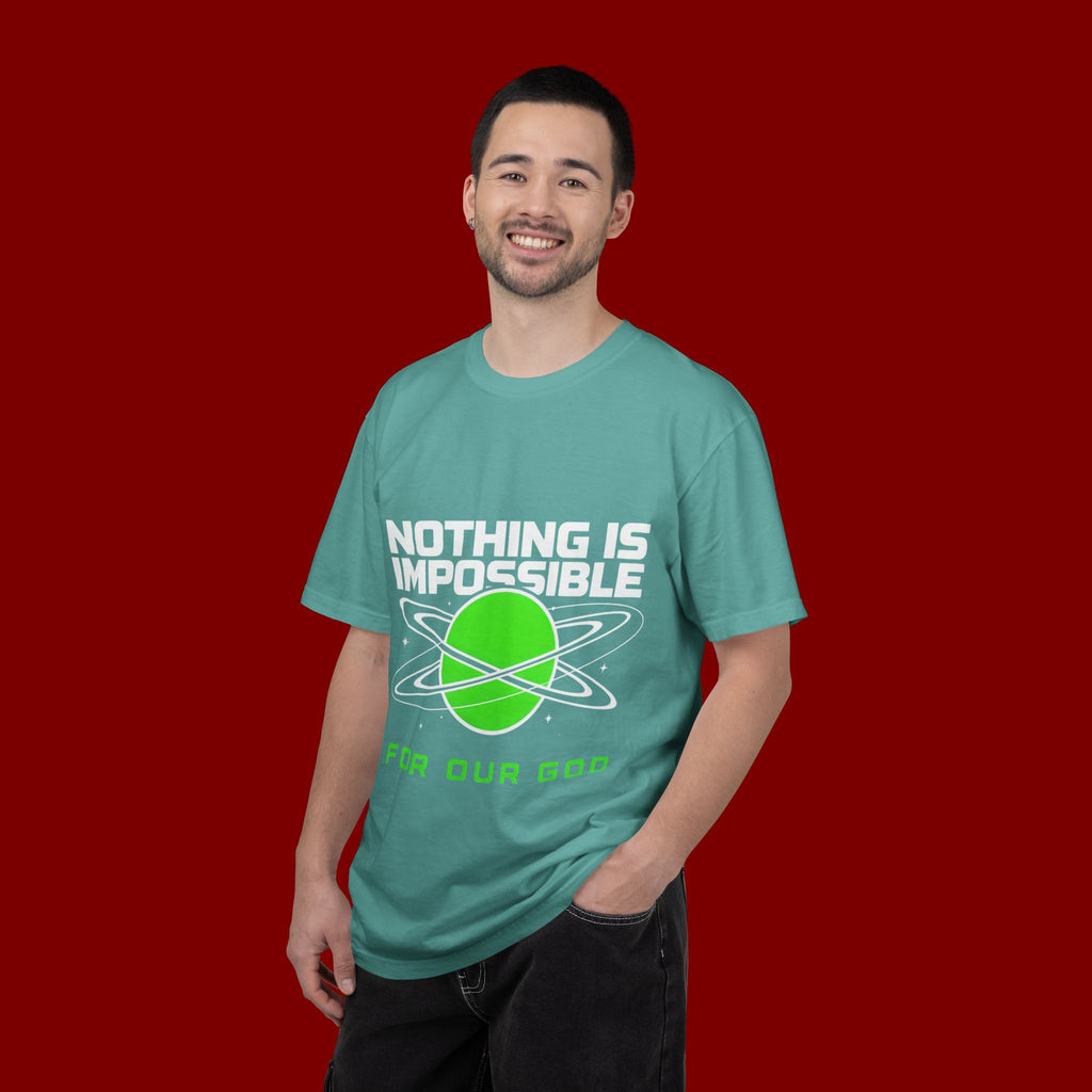 Nothing Is Impossible Christian T-Shirt — 'For Our God' Space Graphic