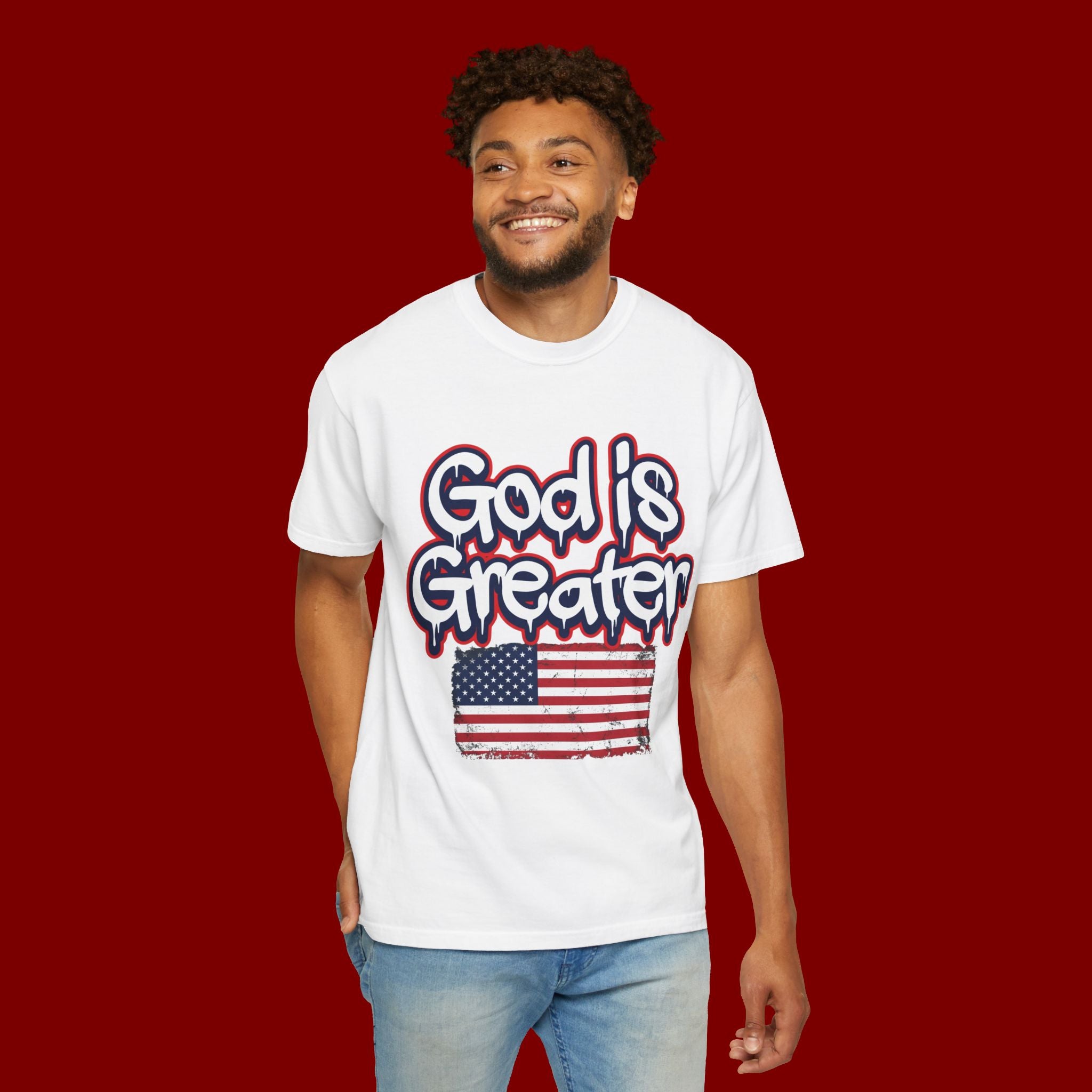 God Is Greater American Flag T-Shirt