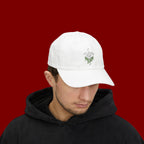 Dad Cap — Minimal Green Plant Drip Embroidered Hat