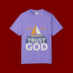 Trust God Sailboat T-Shirt — Pray Work Inspirational Christian Tee