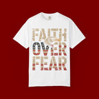 Faith Over Fear T-Shirt — Patriotic Eagle Graphic Tee