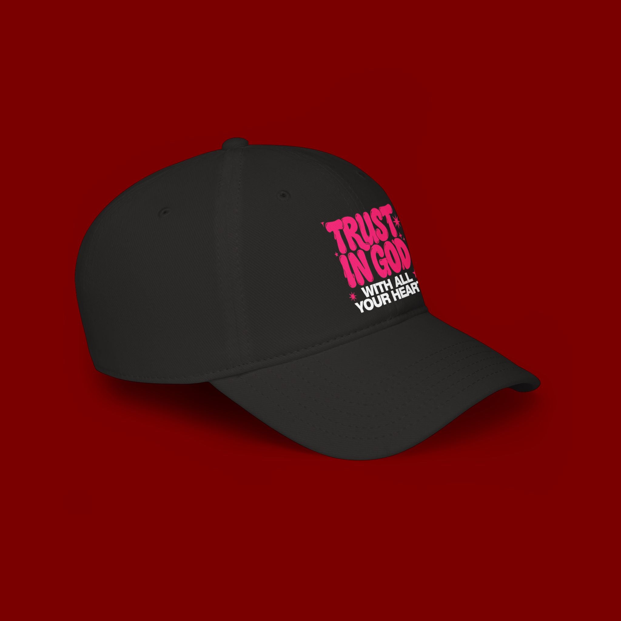 Trust In God Baseball Cap — Faith Hat with “Trust in God with All Your Heart”