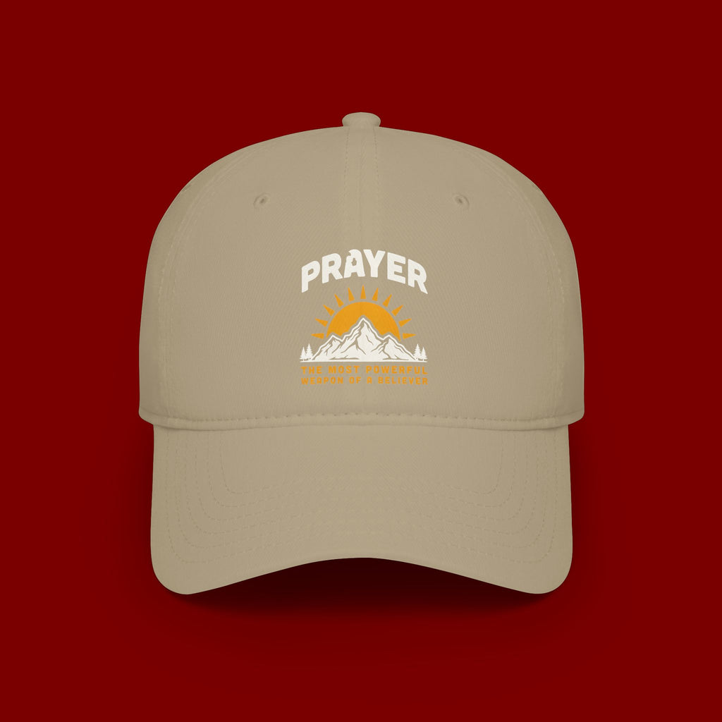 Prayer Sunrise Baseball Cap — Spiritual Faith Hat with Mountain Graphic
