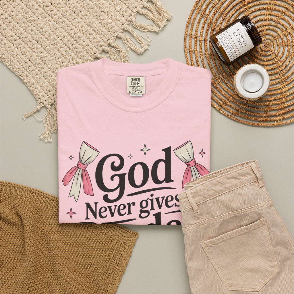 Inspirational 'God Never Gives a Burden You Can't Bear' T-Shirt